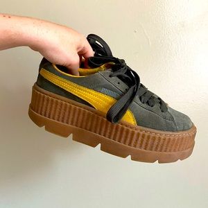 FENTI puma platform cleared creeper lace up suede womens trainers